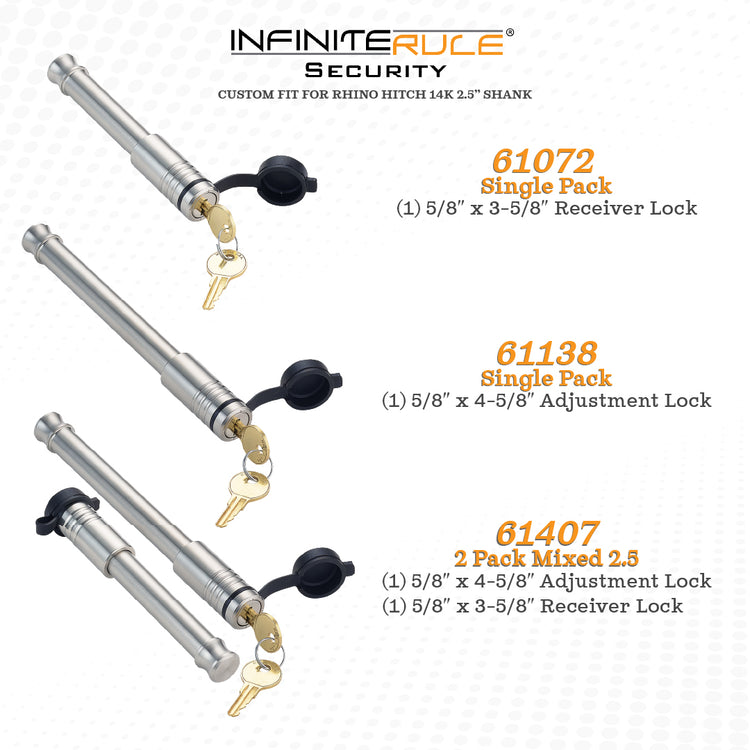 InfiniteRule Security Hitch & Receiver Locks For Rhino Hitch 14K LB Ball Mount