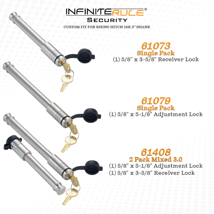 InfiniteRule Security Hitch & Receiver Locks For Rhino Hitch 16K LB Ball Mount